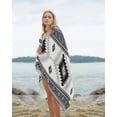 thumbnail image 2 of Black Beige Boho Beach Towels Oversized Super Absorbent, Vintage Ethnic Tribal Southwestern Lightweight Bath Towel Quick Dry Sets For Bathroom/Pool/Rv Camping/Beach Play/Gym Room/Picnic 30"x60", 2 of 8