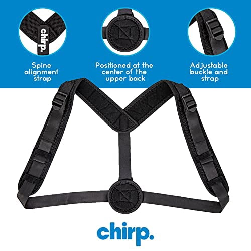 Chirp Upper Back Posture Corrector, Easy-to-Use Posture Corrector for Men and Women, Back and Shoulder Brace with Adjustable Straps, Support Brace for Spinal Alignment, Holds Up to