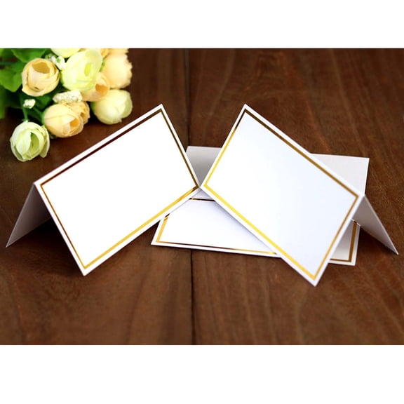 NUOLUX Party Seat Card White Stereoscopic Hot Stamping Edge for Wedding 20Pcs