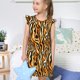 thumbnail image 4 of Balery Zebra Camisón de princesa para niñas, pijama de algodón con mangas abullonadas, suave y bonito.-Small, 4 of 6