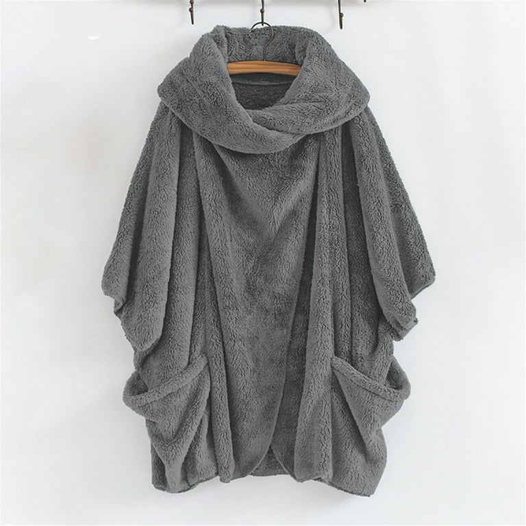 Plush Large Lapel Bat Sleeve Cardigan Coat Plush Large Lapel Bat Sleeve Cardigan Coat