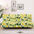 thumbnail image 3 of Xoenoiee Armless Futon Cover Futon Slipcover Couch Cover Futon Sofa Bed Cover Furniture Protector with Elastic Bottom Machine Washable, Lemon Beige, 3 of 8