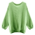 thumbnail image 4 of Trubkh Crewneck Sweaters for Women Sweater for Women Fall Sweaters Women Cable Knit Sweater Women Sweaters Green L, 4 of 4
