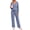 Navy, variant on Fantaslook Soft Pajamas for Women Set Side Slits Long Sleeve Sleepwear 2 Piece Lounge Sets with Pockets