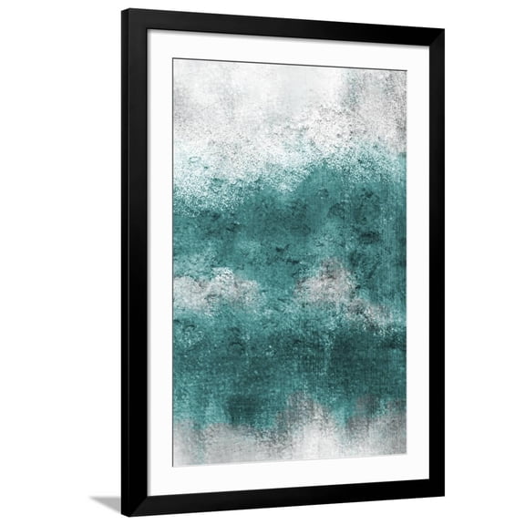 Art.com Teal Tones Panel D Art Print by Kimberly Allen, Black Frame Wall Art, 32" x 44"