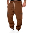 thumbnail image 2 of Cllios Men's Cargo Pants Big and Tall Outdoor Casual Trousers Work Pants Elastic Waist Drawstring Straight Leg Baggy Cargo Pant with Multi Pockets M-3XL, 2 of 3