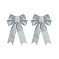 thumbnail image 2 of Under $1! PEONAVET Large Christmas Bow 2 Pcs Glitter Bow Wreath Decoration for Xmas Tree Topper Chrsitmas Bow Ornaments for Xmas Parties Indoor Outdoor Crafts DIY Decor(Silver), 2 of 6