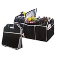 thumbnail image 6 of Car Trunk Organizer 3 Section Collapsible Storage Box, Foldable Cargo Organizer with Handles and Mesh Pockets for SUV Truck Van Car, Black, 6 of 18