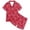 Red, variant on HNMKIU Adorable Strawberry Print Short Sleeve Button Down Pajama Set for Kids Comfortable Sleepwear Outfits Green,4-5 Years