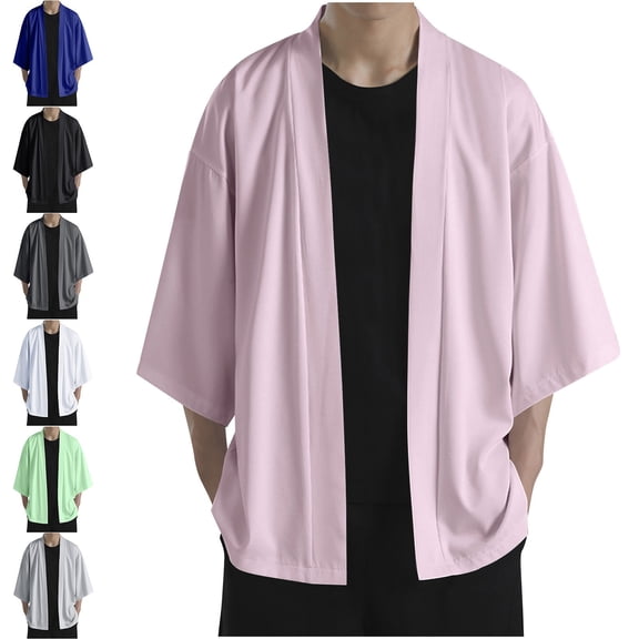 Zysthvn Casual Jackets for Men Lightweight Fall Sun Protection Outdoor Mens Coats with Pockets Ice Silk Long Sleeve Solid