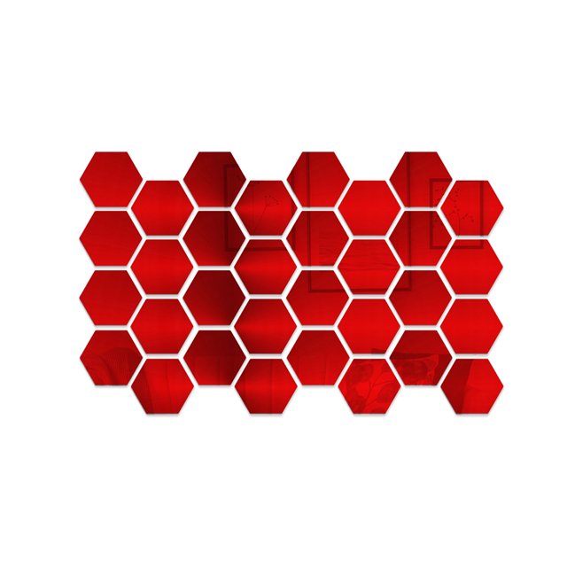 32 Uds pegatinas de pared de espejo hexagonal calcomanías de pared extraíbles acrílico decorativo Leyfeng Calcomanías de pared de espejo