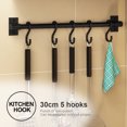 thumbnail image 2 of CAROOTU Cuisine Suspendu Rack avec Crochets Mur Monté Espace Support Barre Simple Tige en Aluminium Facile de Stockage Rack, 2 of 5