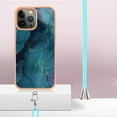 thumbnail image 3 of Mantto for iPhone 12 Pro Max Case, with Lanyard Adjustable Strap, Marble Pattern Soft TPU Bumper Hard PC Back Shockproof Protective Glossy Stylish Durable Phone Case for Women Girls,Green, 3 of 7