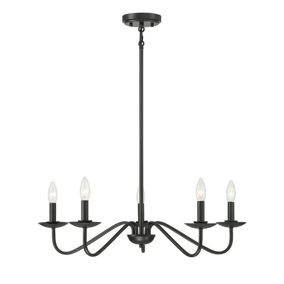 Trade Winds Aidan 5-Light Chandelier in Matte Black