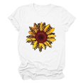 thumbnail image 3 of Gibobby Playera de Verano para Mujer Camiseta con gráfico girasol para mujer, flor, manga corta, informal, camisetas(Amarillo,M), 3 of 5