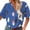 Blue, variant on Womens Summer Tops Casual Lapel Feather Print Shirt Short Sleeve Plus Size Blouse Shirt Top