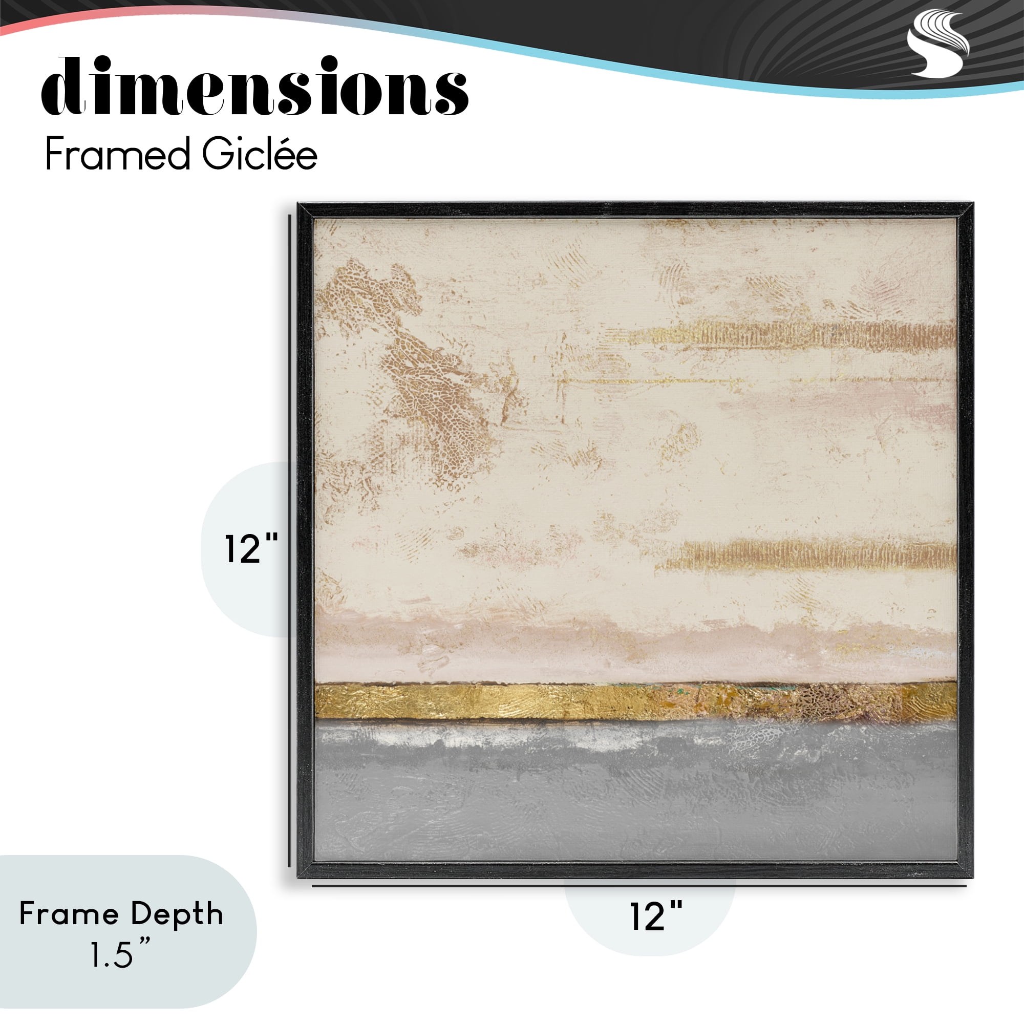 Stupell Industries Soft Sea Abstract Black Framed Giclee Art, design by Patricia Pinto