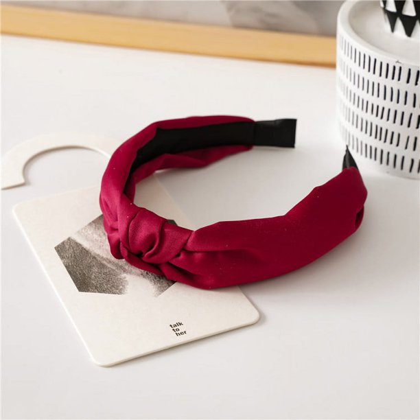 Banda para el cabello de satén retro, accesorios para el cabello de mujer, banda para el cabello con presión anudada, banda para el cabello, accesorios para la cabeza con horquilla simple,