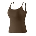 thumbnail image 5 of Tank Tops for Women Sleeveless Crew Neck Thin Strap Classic Fit Padded Formal Tank Top Plus Size Breathable Casual Going Out Beach Summer Tank Tops for Women Camisoles,Coffee,L, 5 of 9