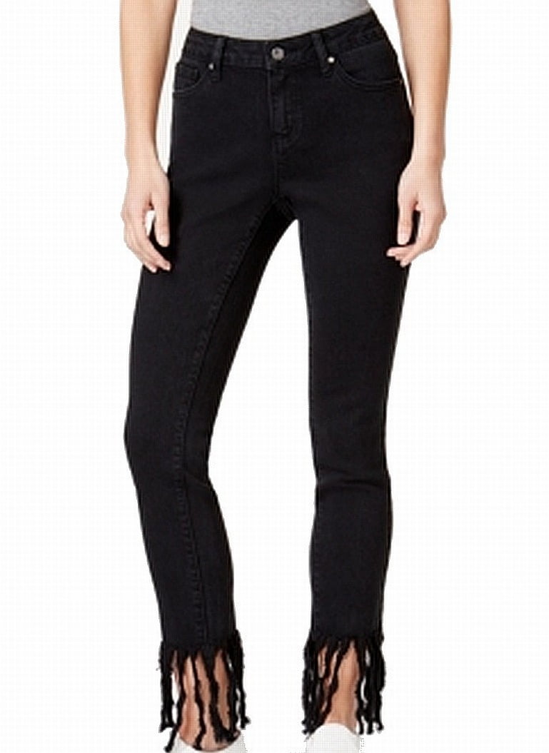 Earl Jeans Womens Skinny Ankle Fringe 