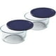 thumbnail image 3 of Tapas Universales Wood Grip para Recipientes de Vidrio Pyrex y Anchor 4 Tazas Paquete de 4 Color Azul, 3 of 5
