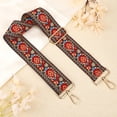 thumbnail image 4 of EthnicStyle Polyester Adjustable Bag Handle 29-52Inch Long 2Inch Wide Retro Floral Woven with Iron Swivel Clasps for Bag Straps Crossbody Purse Straps Replacement Accessories Brown, 4 of 7