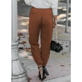 thumbnail image 3 of Asyoly Womens Linen Pants Loose Fit Drawstring Trousers Soft Casual  Elastic High Waisted Joggers Pants with Pockets, 3 of 7