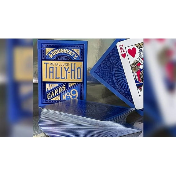 Tally-Ho Blue (Circle) MetalLuxe Playing Cards by US Playing Cards