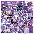 thumbnail image 2 of Pegatinas de vinilo impermeable con estampado de grafitis de color morado, 50 unidades, 2 of 2