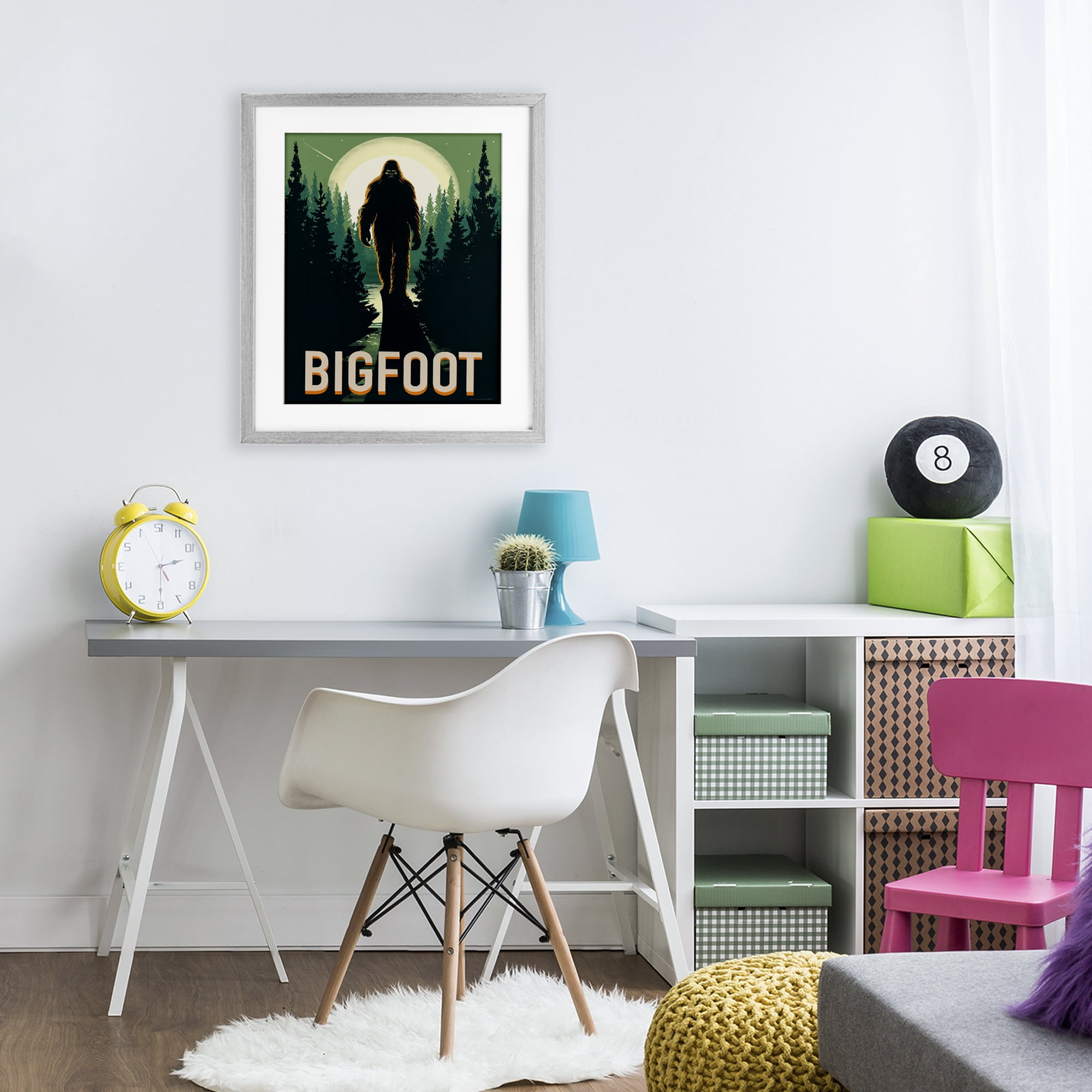 Stupell Industries Cryptid In The Woods Gray Framed Print Under Glass, design by Omar Escalante