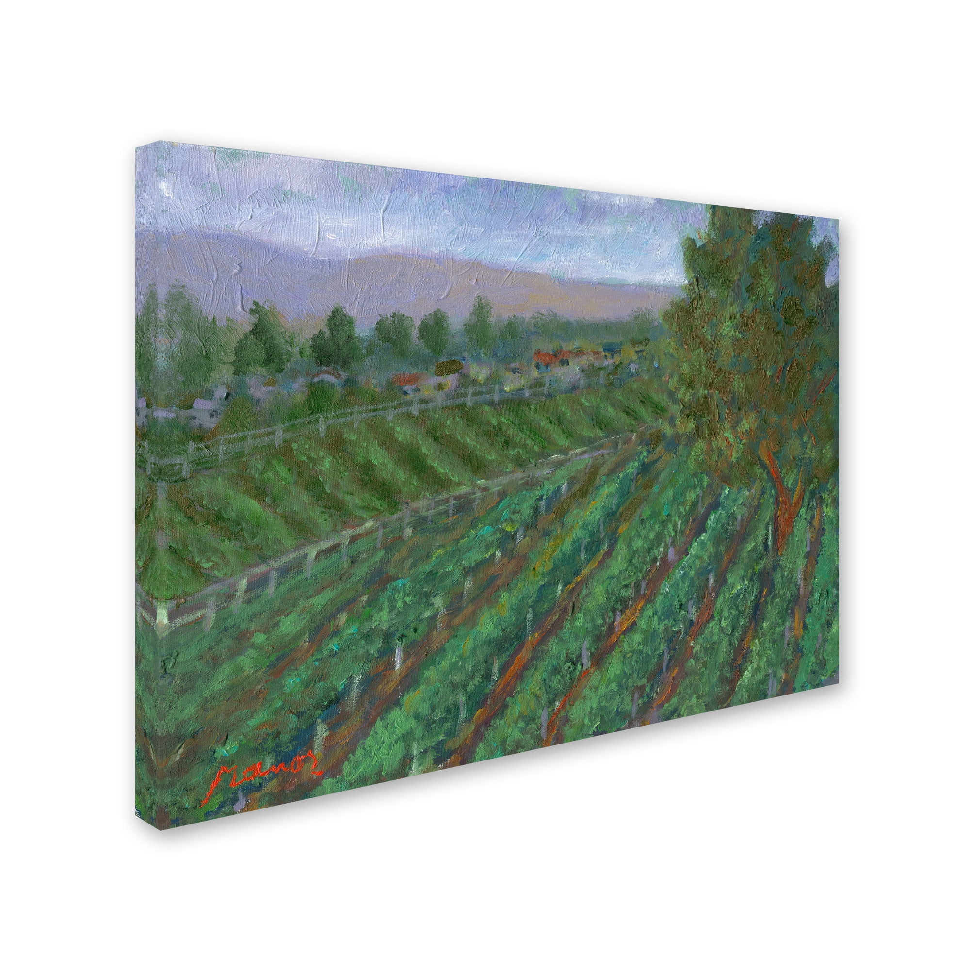 Trademark Fine Art "Houses Under a Purple Sky" Canvas Art by Manor Shadian