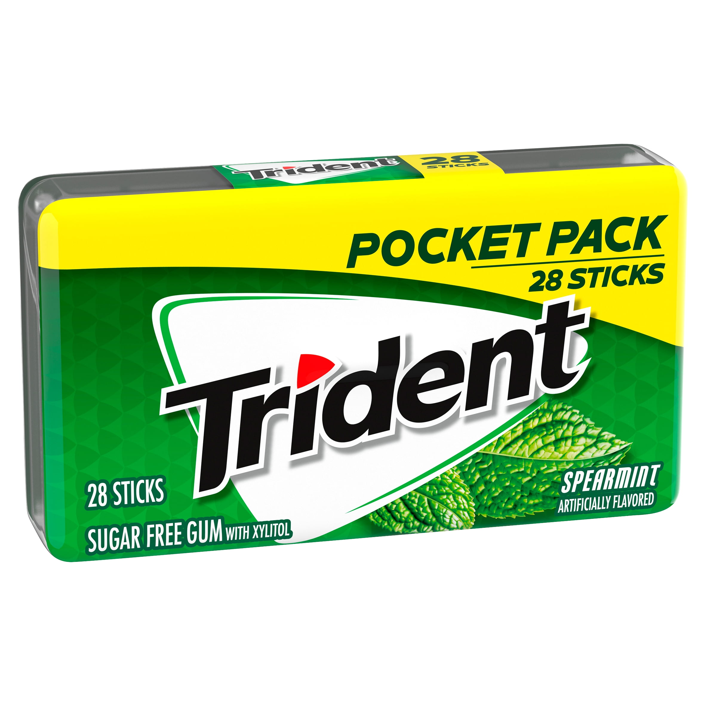 Trident Spearmint Sugar Free Gum, 28 Piece Pocket Pack