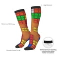 thumbnail image 6 of Haiem Colorful Building Blocks A Socks, Funny Novelty Crazy Design Cotton Socks Sports Socks Knee High Socks For Men, Women,1Pairs - Gift For Working Friends, 6 of 8