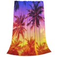 thumbnail image 2 of Fuzoiu Palm Trees at Sunset Print Ultra-Soft Micro Fleece Blanket,All Seasons Flannel Throw, Lightweight Blanket for Bed, Sofa, Couch, Movie Night, Camping, and Travel-60"x50", 2 of 7