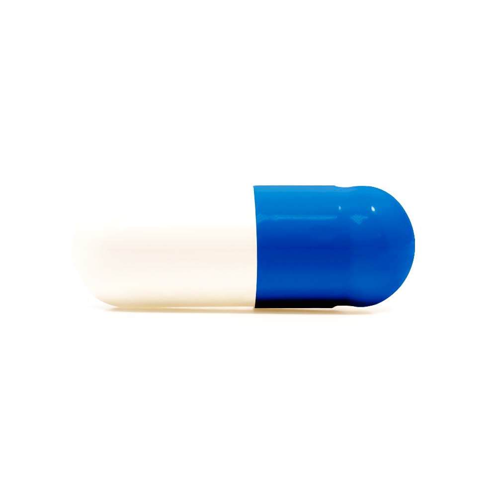 Buy Colored Size 000 Empty Gelatin Capsules by Capsuline Blue/White