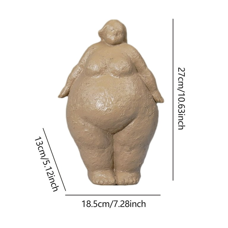 Famure Woman Sculpture Yoga Decor-Fat Lady Figurines Home OrnamentResin  Statue Woman Yoga Figurine Modern Art for Home Office Decor Birthday Gifts  