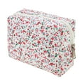 thumbnail image 1 of 1 Pc Bolsa de Cosméticos Octagonal Floral para Mujeres para Vacaciones y Viajes de Negocios de Poliéster Roja, 1 of 3