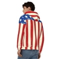 thumbnail image 4 of Wukai America Flags2 Print Men's Zip-Up Hoodie,Fleece Full-Zip Hoodie for Men, Hooded Sweatshirt-3X-Large, 4 of 5