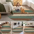 thumbnail image 5 of Retro Round Rugs for Living Room 6ft Brown Green Striped Antique Wood Background Non Slip Circle Rug Washable Low-Profile Indoor Carpet for Bedroom, Dining Room, Bathroom, 5 of 9