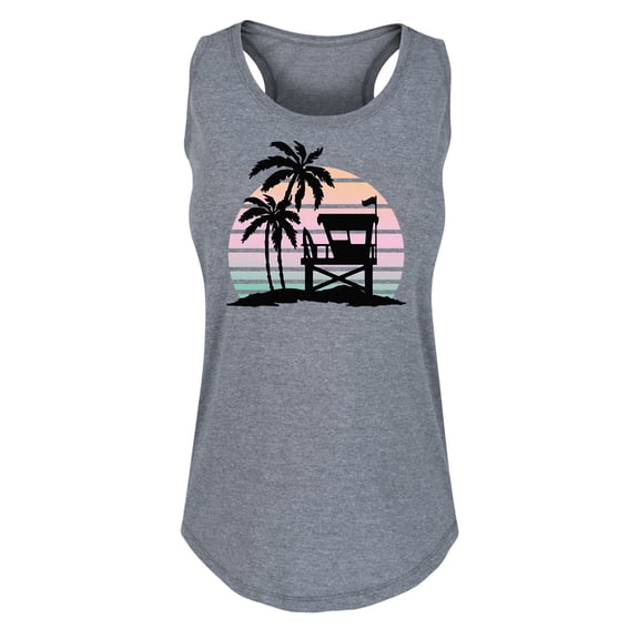 Instant Message - Lifeguard Tower Beach - Women's Racerback Tank