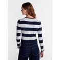 thumbnail image 3 of No Boundaries Cable Knit Crewneck Cardigan, Women's XXS-4X, 3 of 5