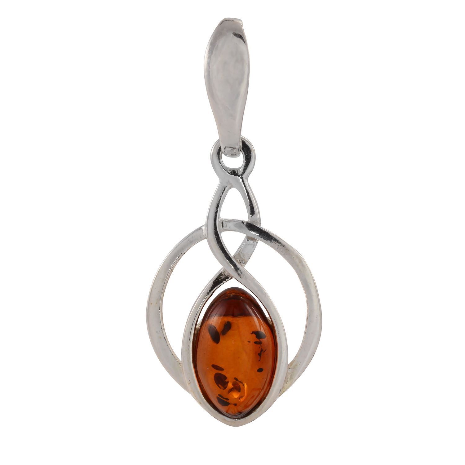 Sterling Silver and Baltic Honey Amber Pendant "Misty" 