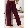 thumbnail image 1 of Pantalones casuales de verano europeos y americanos Pantalones de casa de color sólido para mujer, 1 of 6