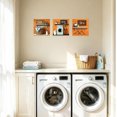 thumbnail image 2 of CCWACPP Laundry Room Decor Wall Art Orange Laundry Sign Picture Canvas Farmhouse Wash Dry Fold Painting Rustic Bathroom Hotel Decor Framed (20.00" x 20.00" x 3PCS), 2 of 5