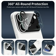 [2 Pack] Camera Lens Protector for Apple 17 Pro Max, 9H Tempered Glass Camera Cover Screen Protector Accessories, HD Clarity, Anti-scratch, Bubble Free, Case Friendly, Shockproof Full Protective