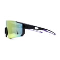thumbnail image 4 of Mens Classic Oversized Block Shield Rimless Plastic Sport Sunglasses Black Purple Orange Mirror, 4 of 4