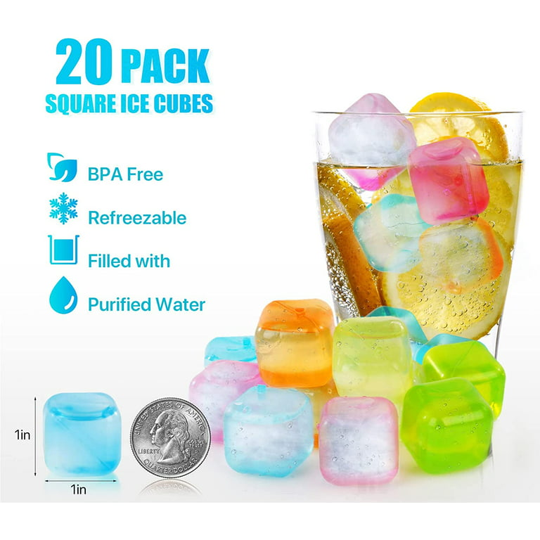 Hastings Home 12-Pack Plastic Multiple Colors Reusable Ice Cubes