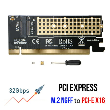 M.2 NVMe SSD NGFF to PCIE 3.0 X16 Adapter M Key Card Compliant with M.2 NGFF NVMe SSD of PCI-E Protocol, Speed up to 32Gbps, Support M-key XP941 SM951 PM951 A110 m6e