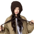 thumbnail image 4 of CYSFASHION Beanie for Men Cotton Beanies Women Stain Lined Slouchy Cap Ski Snow Knitting Women's Hats & Caps Coffee, 4 of 7