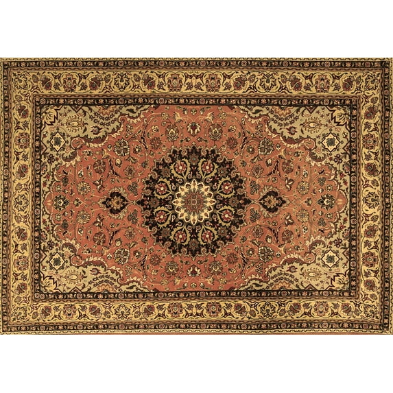 Ahgly Company Indoor Rectangle Medallion Brown Traditional Area Rugs, 8' x 10'